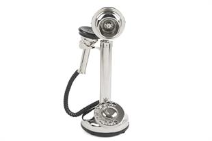 Gümüş Siyah Telefon Dekor Obje 12x15x35cm