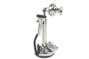 Gümüş Siyah Telefon Dekor Obje 12x15x35cm