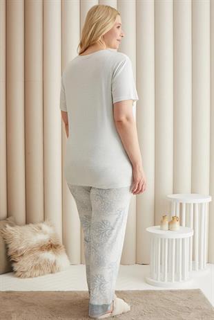 14018 ЖЕНСКАЯ ПИЖАМА СО ШТАНАМИ ОВЕРСАЙЗ