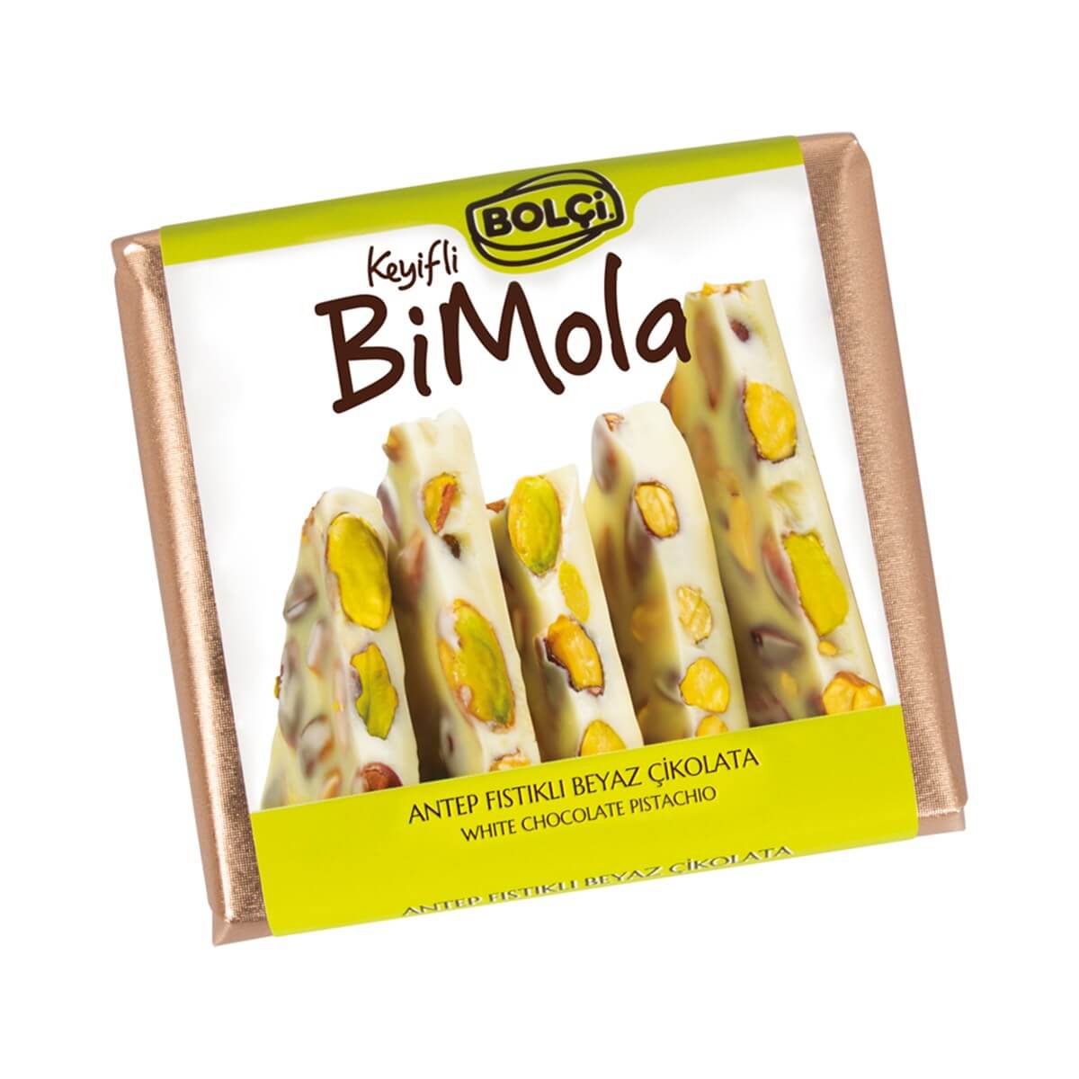 Tablet Çikolata-BiMola Antep Fıstıklı Sütlü Çikolata 70gr