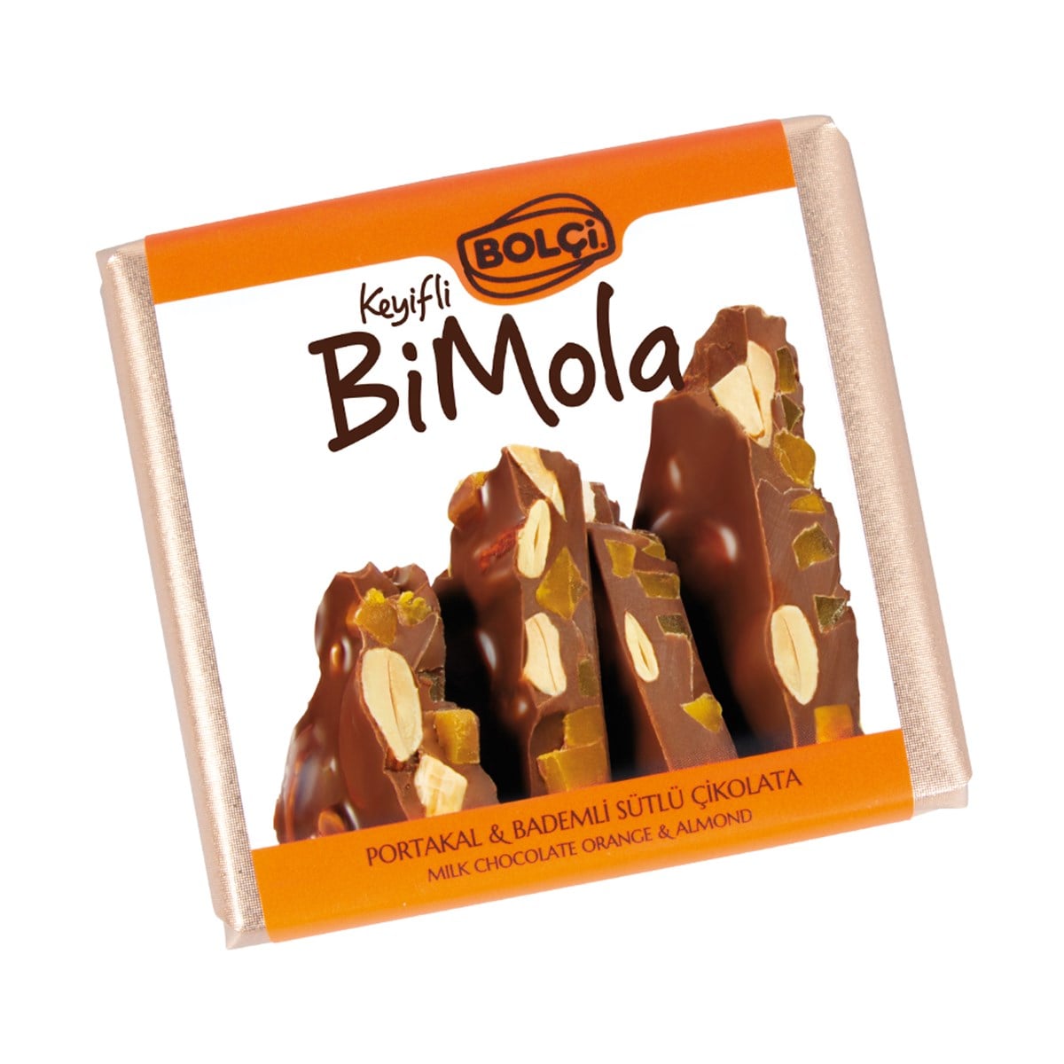 Tablet Çikolata-BiMola Portakal&Bademli Sütlü Çikolata 70gr