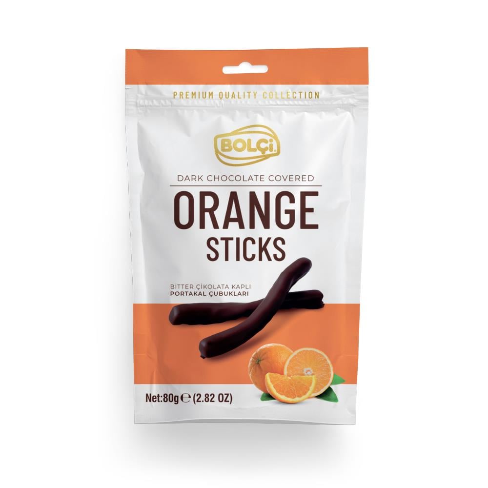 Atıştırmalık Çikolata-Bitter Çikolata Kaplı Çilek Çubuk 80gr