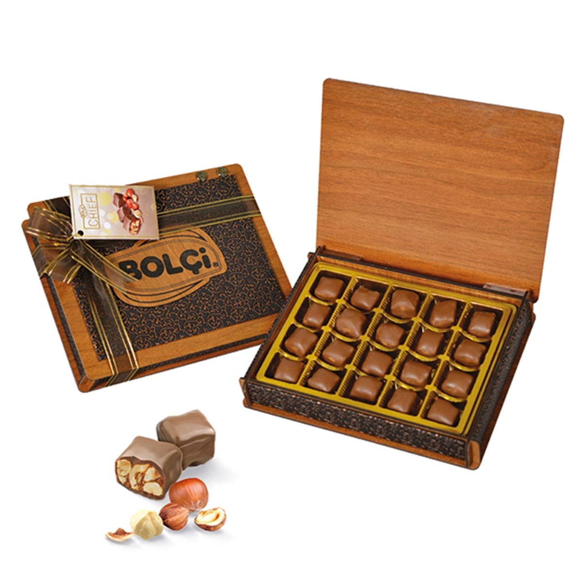 Bolu Çikolatası-Bolçi Fındıklı Ahşap Derili Kt.160 Gr Bolu Çik.