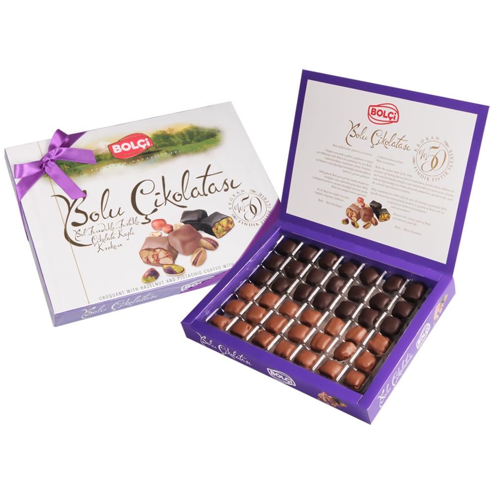 Bolu Çikolatası-Festival Sütlü Fındıklı ve Bitter Antep Fıstıklı Bolu Çikolatası 335 g