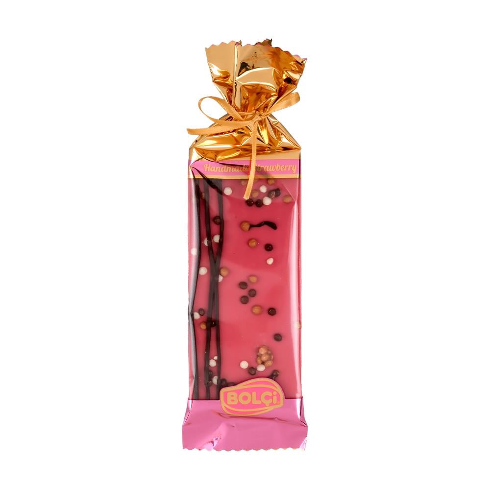 Tablet Çikolata-Pirinç Patlaklı Çilek Aromalı Tablet Çikolata 60g