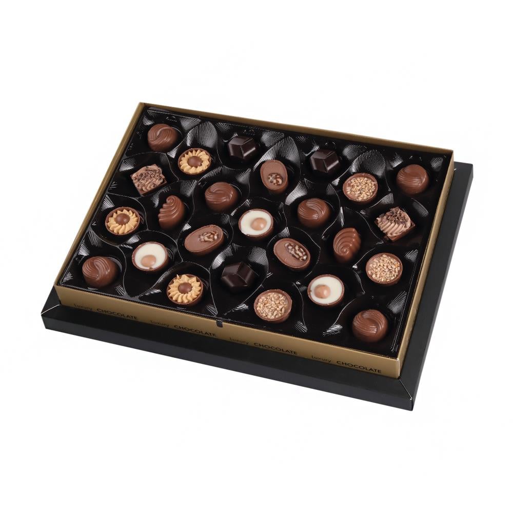 Spesiyal Çikolata-Siyah Floral Hediye Çikolata Kutu 285g