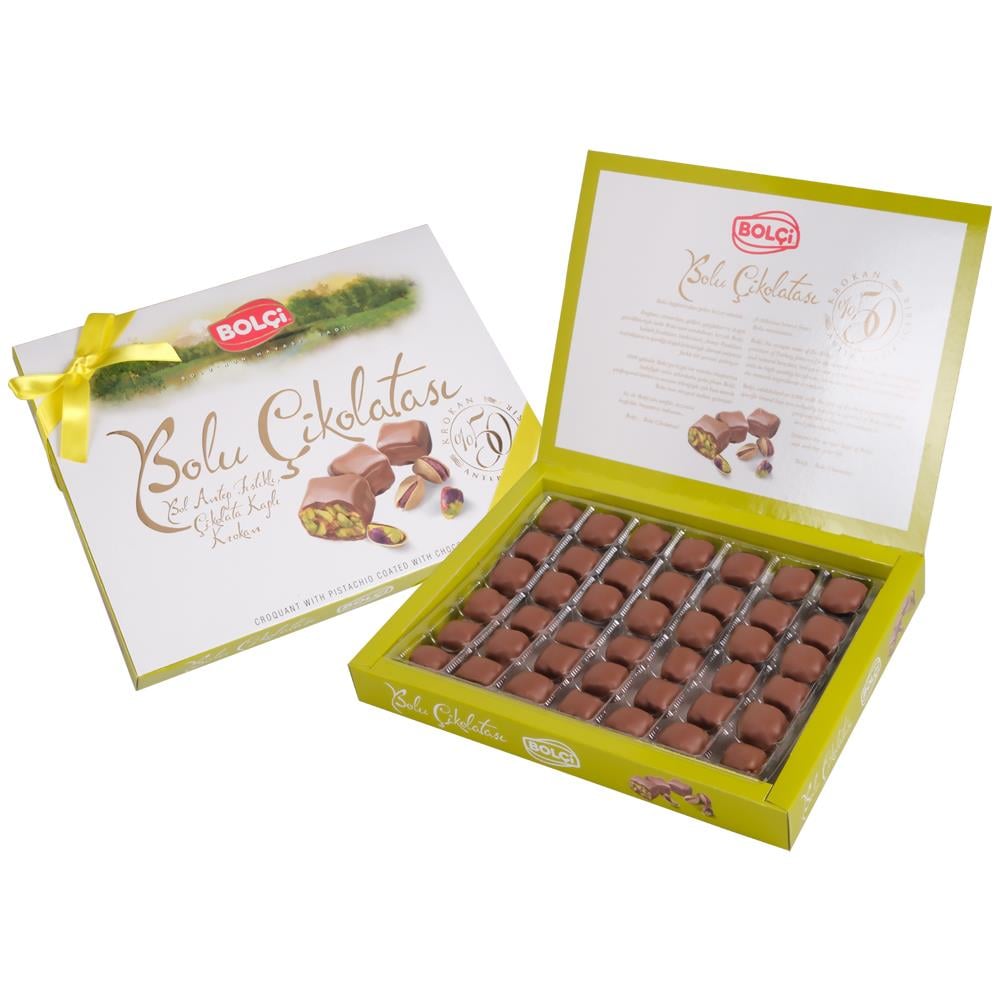 Bolu Çikolatası-Sütlü Antep Fıstıklı Bolu Çikolatası 335 g