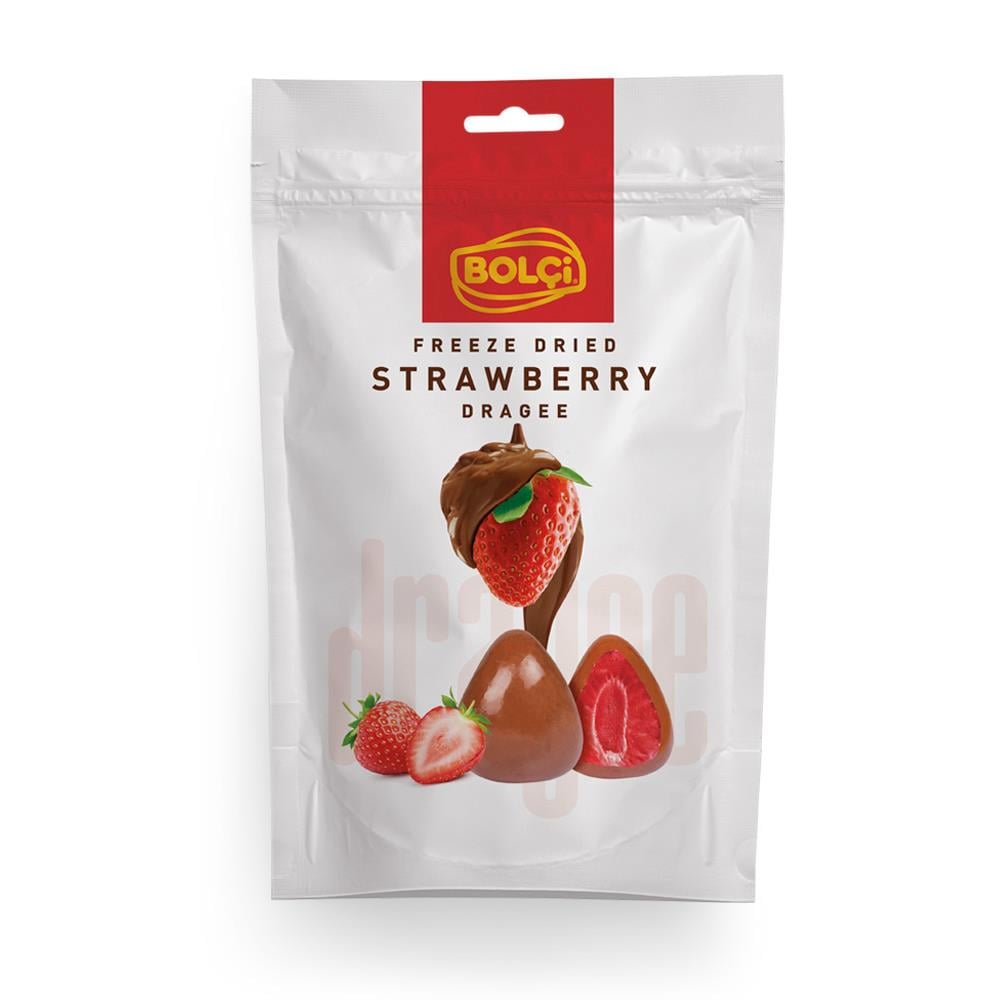 Çikolatalar-Sütlü Çikolatalı Çilek Draje 80g