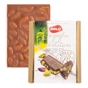 Beyoğlu Çikolatası-SÜTLÜ ANTEP FISTIKLI BEYOĞLU ÇİKOLATASI 60GR