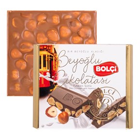 Beyoğlu Çikolatası-SÜTLÜ FINDIKLI BEYOĞLU ÇİKOLATASI 90GR