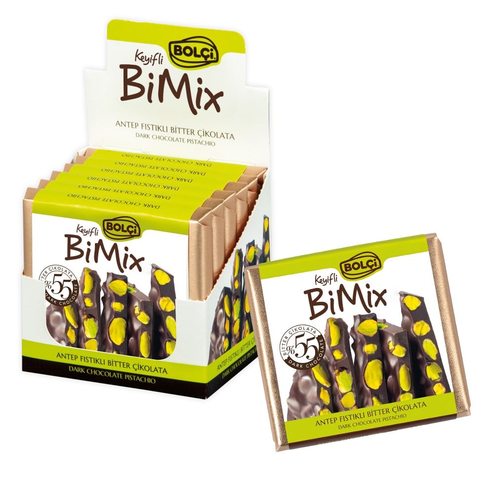 Tablet Çikolata-BiMix Antep Fıstıklı Bitter Çikolata 70g