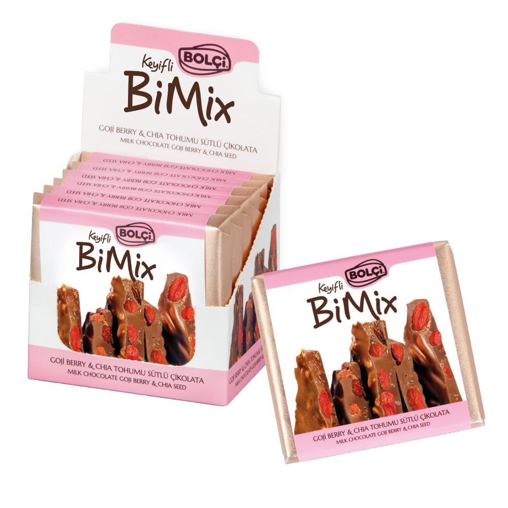 Tablet Çikolata-Bimola Goji Berry&Chia Tohumlu Sütlü Çikolata 70g