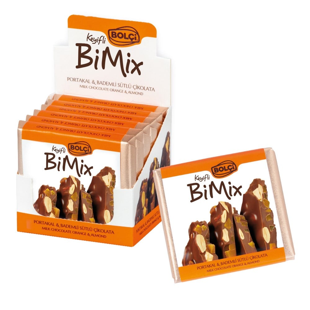 Tablet Çikolata-Bimola Portakal&Bademli Sütlü Çikolata 70g