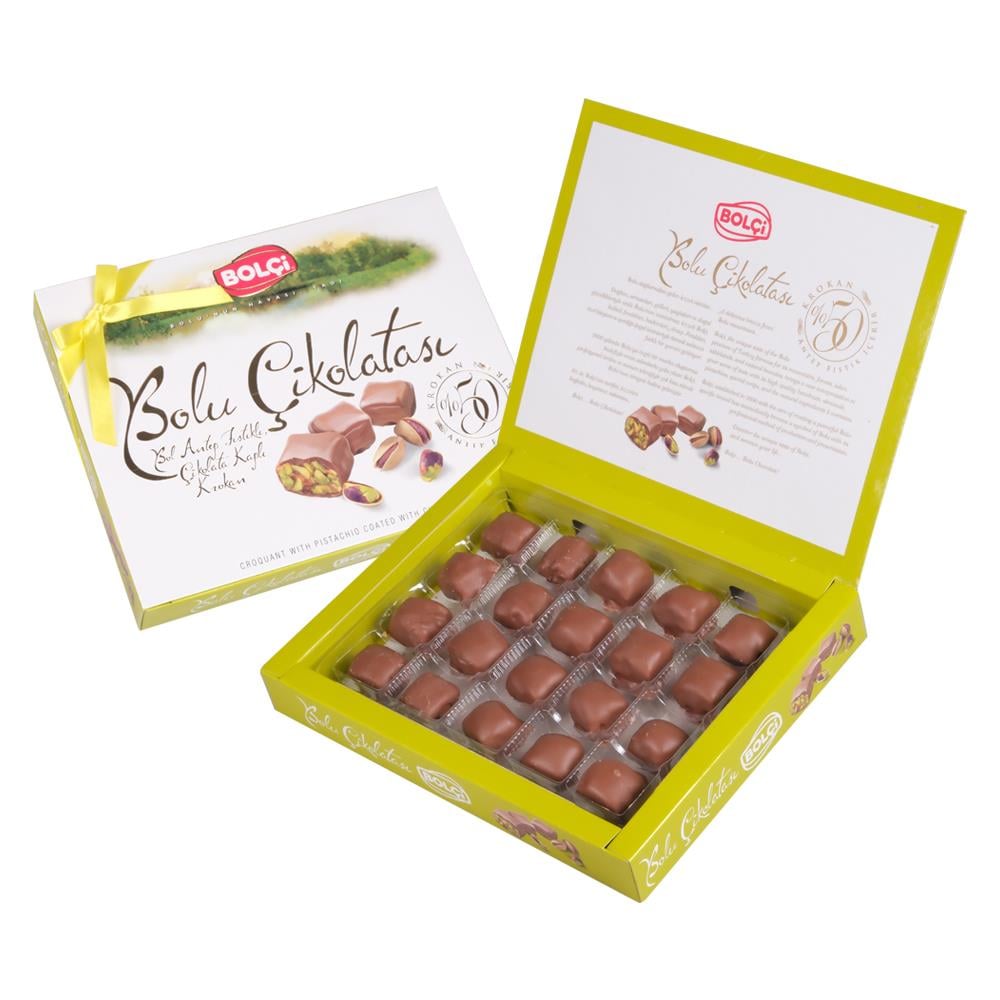 Bolu Çikolatası-Sütlü Antep Fıstıklı Bolu Çikolatası 160 g