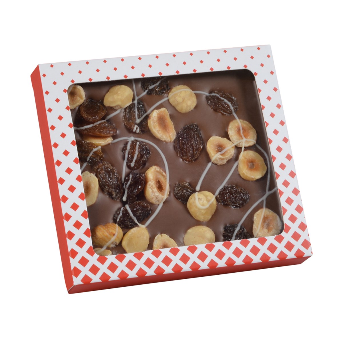 Tablet Çikolata-Sütlü Fındık Üzümlü Çikolata 75gr