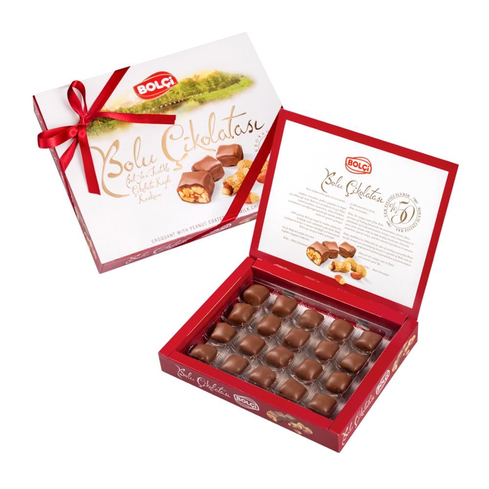 Bolu Çikolatası-Sütlü Yer Fıstıklı Bolu Çikolatası 160g