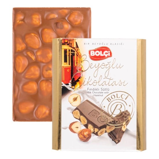 Beyoğlu Çikolatası-SÜTLÜ FINDIKLI BEYOĞLU ÇİKOLATASI 60GR