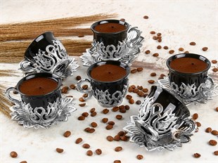 Çay & Kahve;Sembol HomeAHSEN TİRYAKİ SİYAH KAHVE SETİ GÜMÜŞ