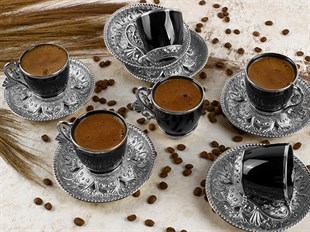 Çay & Kahve;Sembol HomeLAL ELEGANS KAHVE SETİ GÜMÜŞ