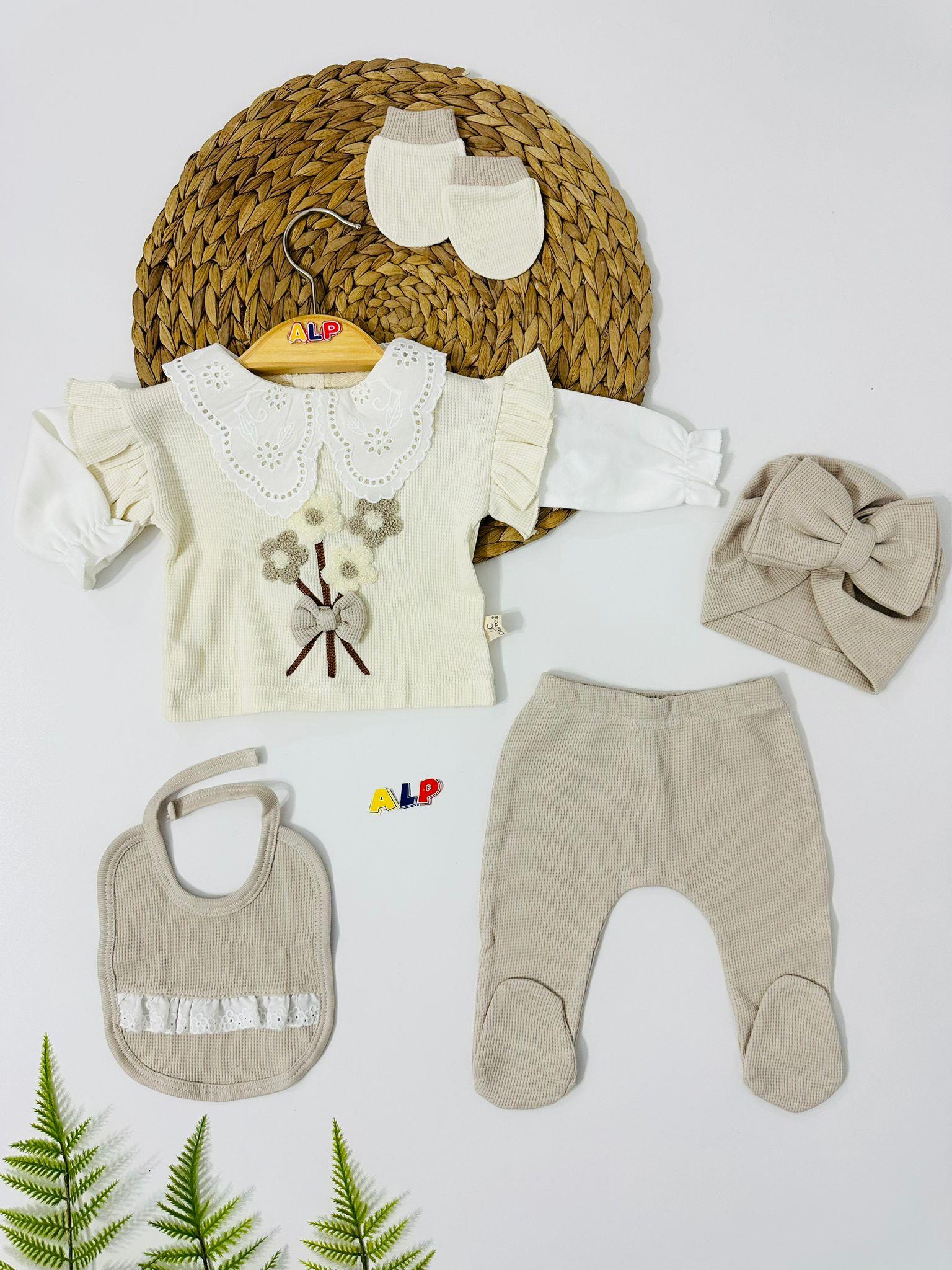 Berlin Yenidoğan 5li Set - Bej