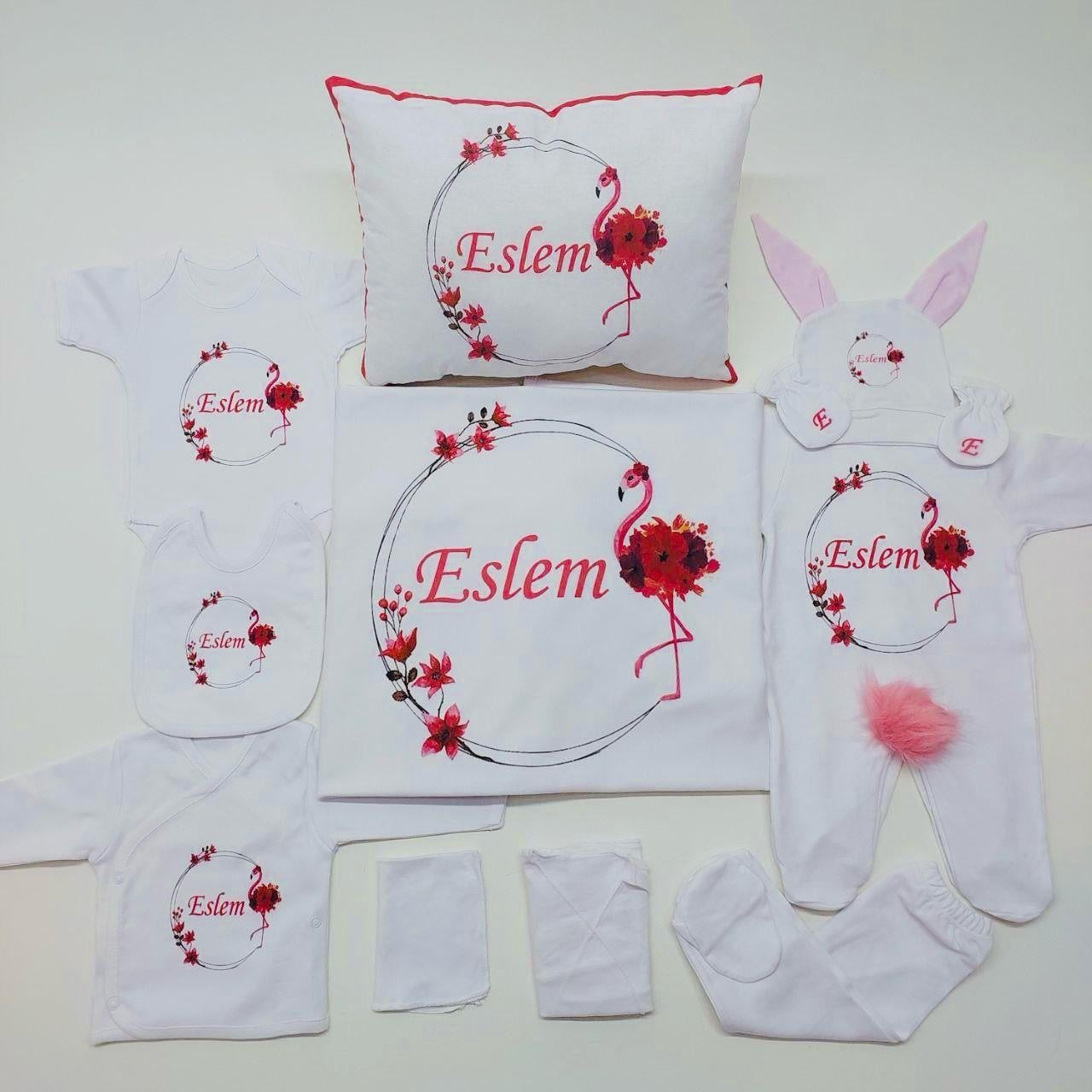 Flamingo 11 Parça İsme Özel Hastane Çıkışı Seti