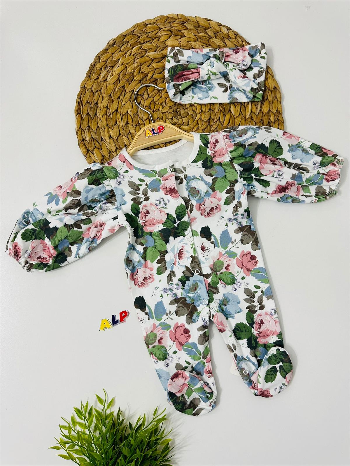 Flowers 2 Parça Tulum Set Kız Takım Yeşil