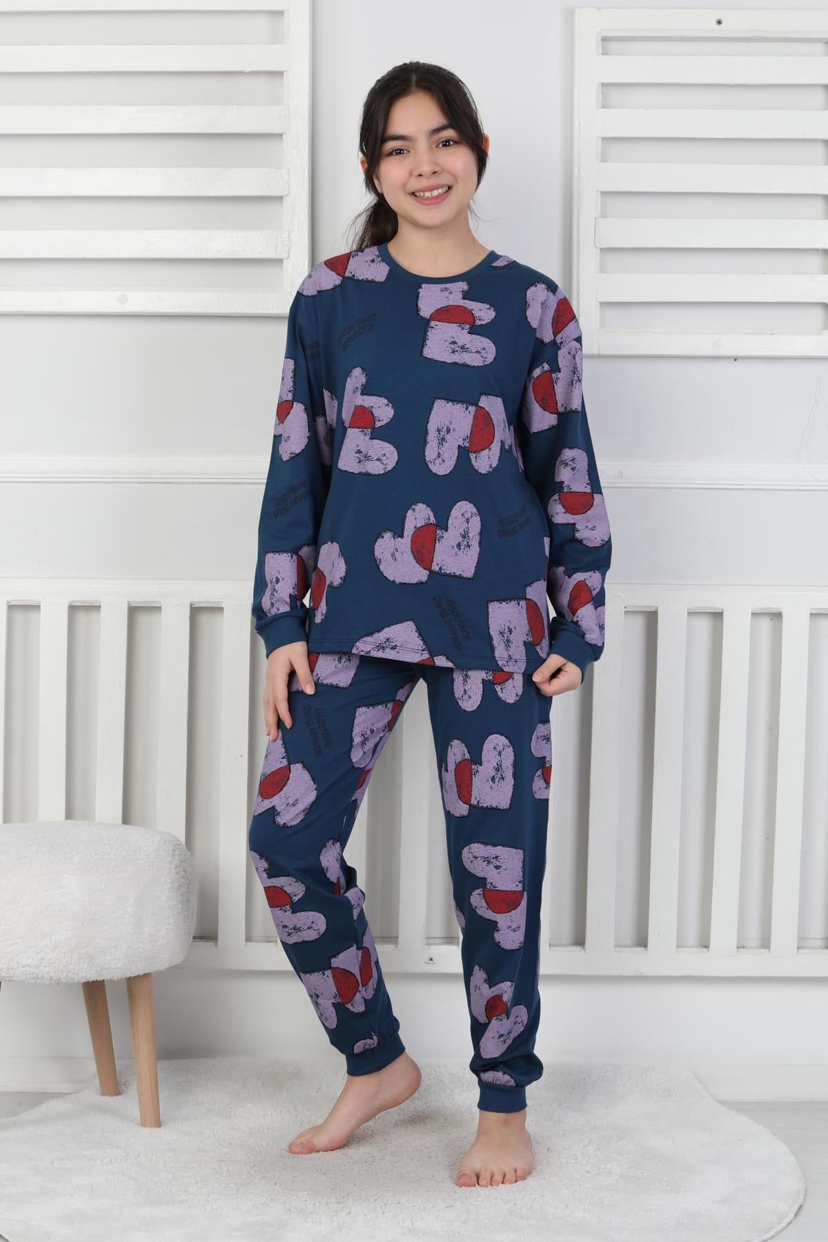 Love 2 İp cep Detaylı Pjama Takım
