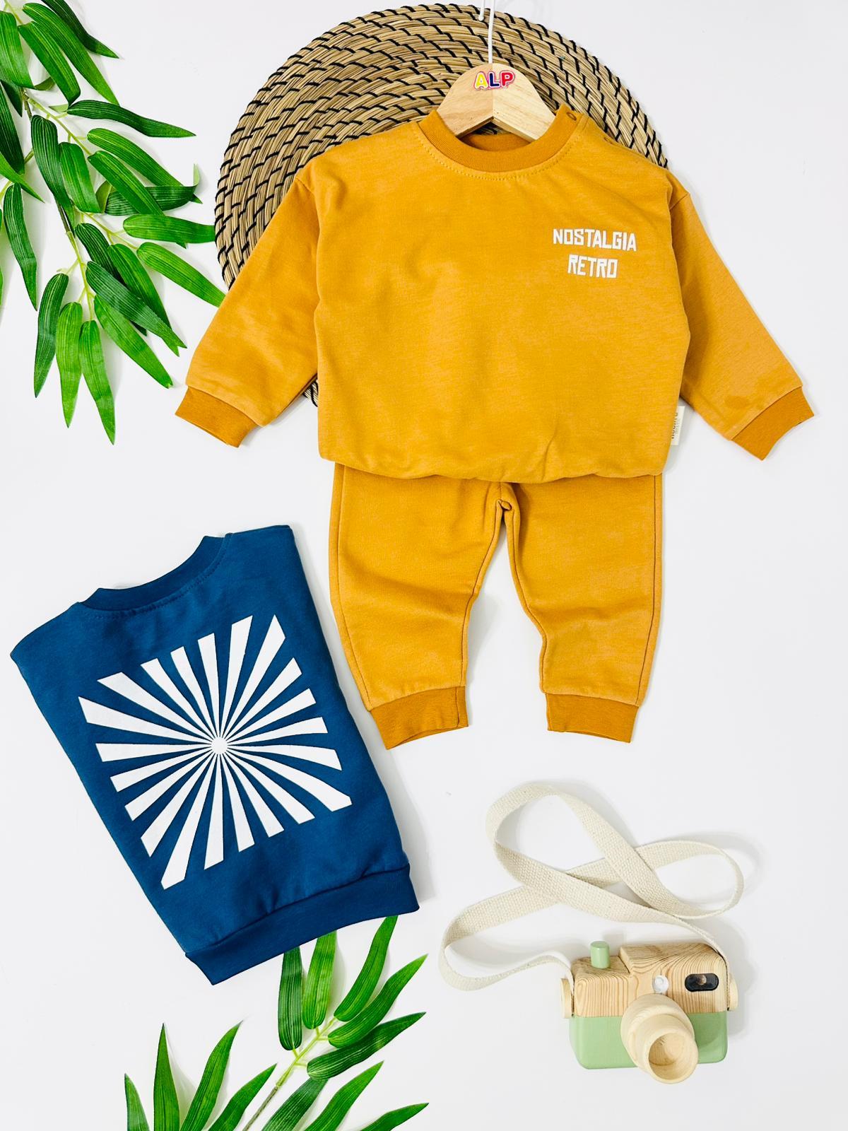 Nostalji Retro Sırt Baskılı Oversize 2'Li Takım 