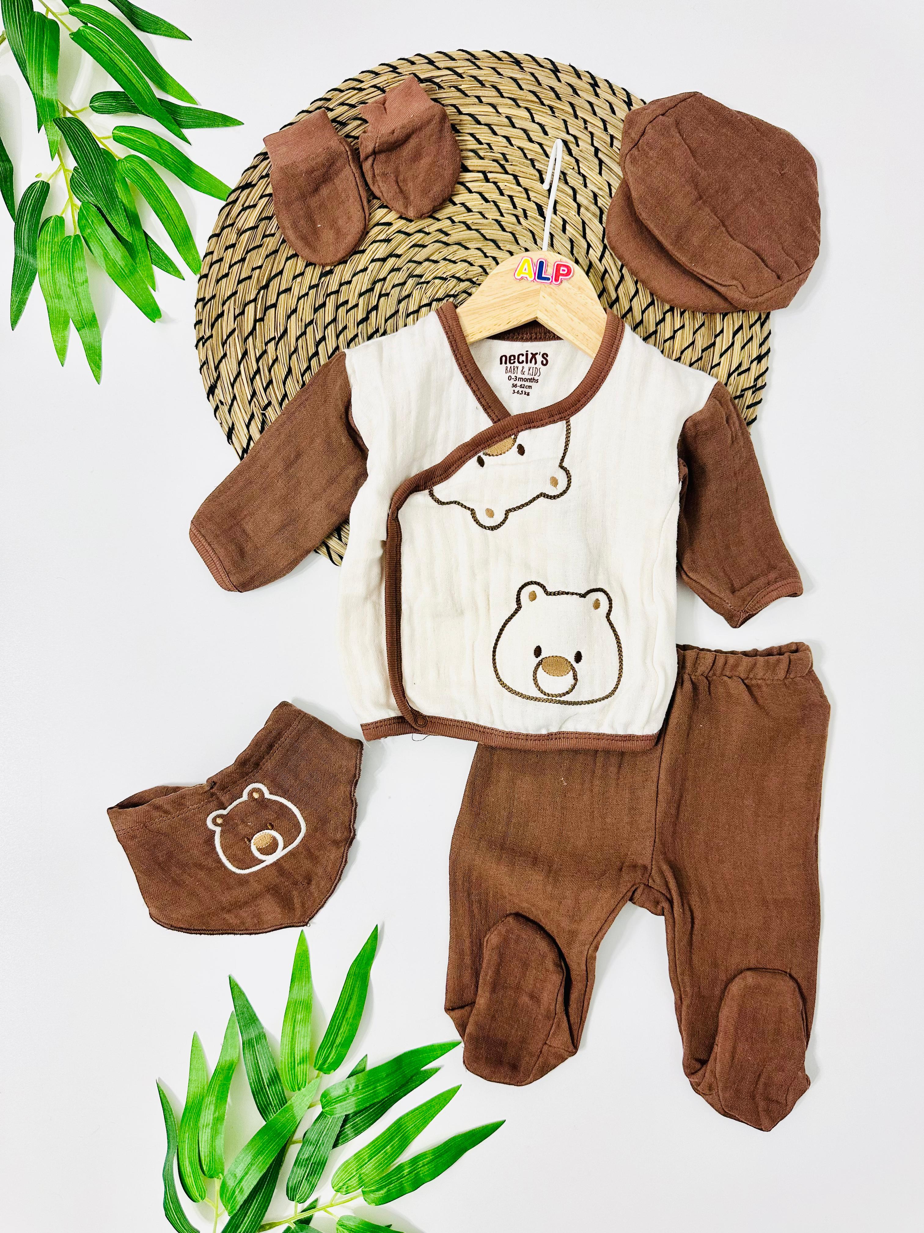 Southafrica Bear 5li Yenidoğan Set - Kahve 