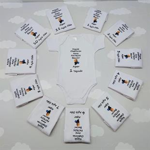 12 Aylık Desenli Zıbın Seti-Patron Bebek