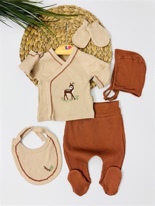 Barrow 5li Yenidoğan set - Kahve