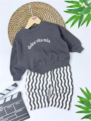 Dolce Vita Mia Nakışlı Oversize Rahat Kalıp Eşofman Takımı
