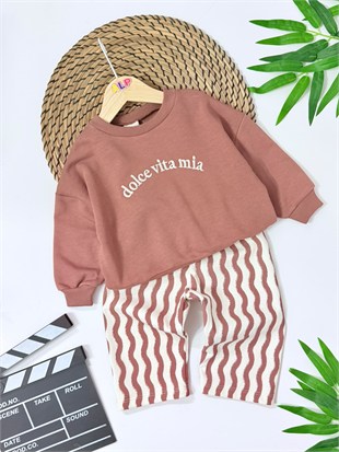 Dolce Vita Mia Nakışlı Oversize Rahat Kalıp Eşofman Takımı