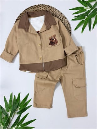 Funny Bear Gabardin Ceket - Body - Pantolon Set 