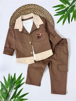 Funny Bear Gabardin Ceket - Body - Pantolon Set 