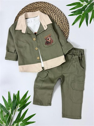 Funny Bear Gabardin Ceket - Body - Pantolon Set 