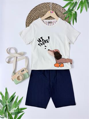 Hi There Sevimli Köpek Detaylı 2 ip 2li Takım