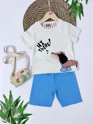 Hi There Sevimli Köpek Detaylı 2 ip 2li Takım