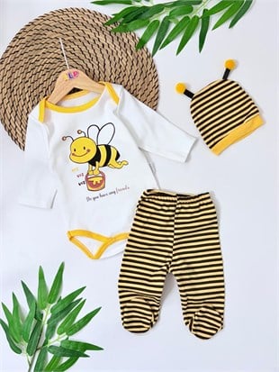 Honey desen alttan çıtçıt badili mevsimlik 3lü takım