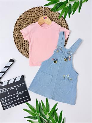 Honey  Rabbit Kot Jile Elbise & T-shirt Set - DENİM