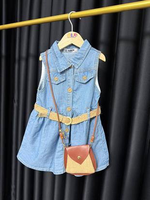 Paris Denim Çanta Detaylı Kot  Elbise