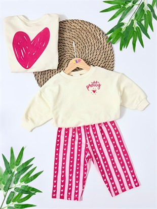 Pretty Kalpli Sırt Basılı Oversize Eşofman Takımı 