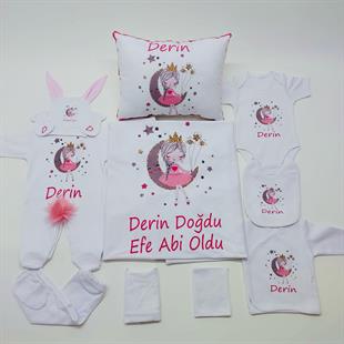 Princess 11 Parça İsme Özel Hastane Çıkışı Seti