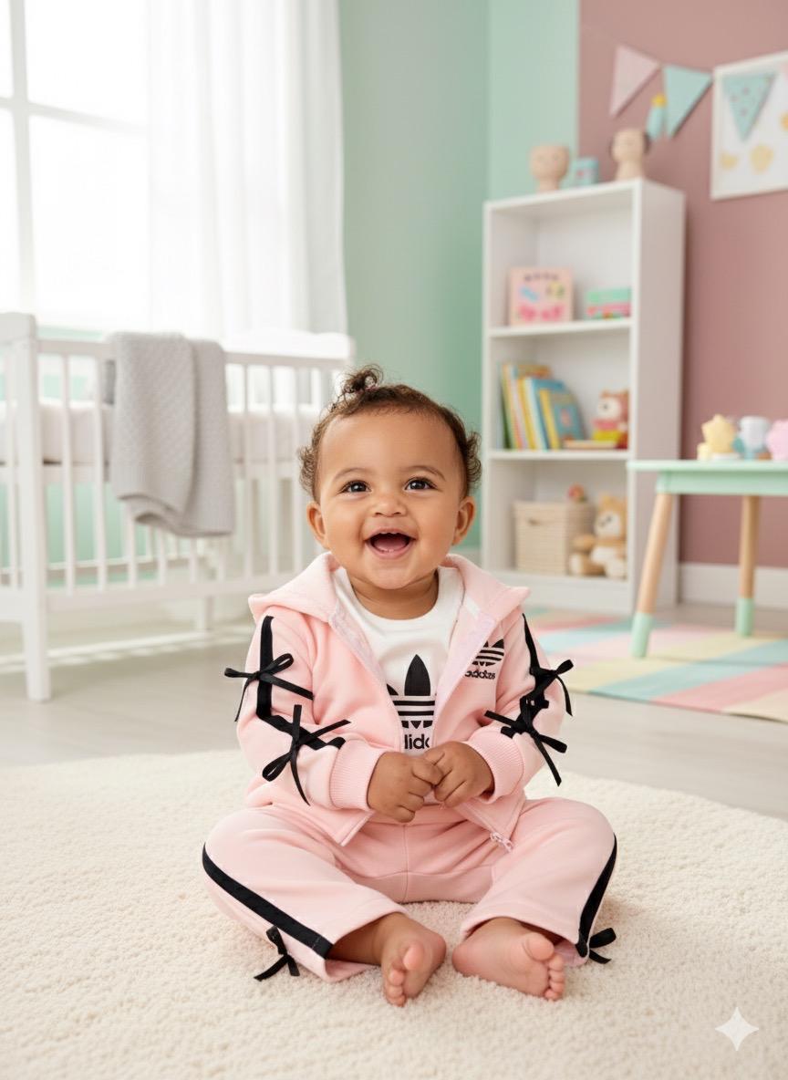 Adidas Baskılı Kurdaleli Bol Paça Şardonlu 3'lü Takım