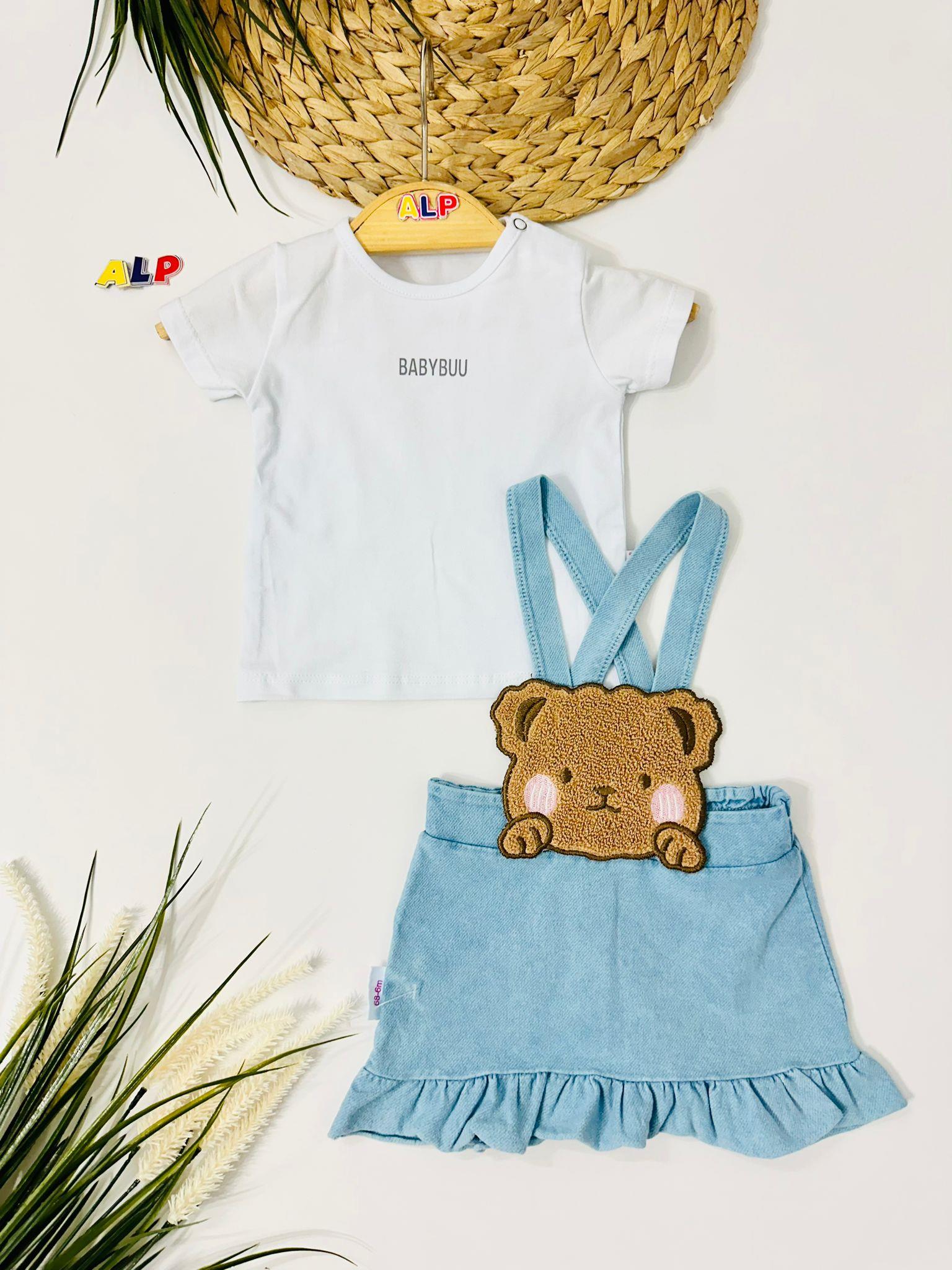 Bear  2 Parça Salopet ve Badi Set-Yavruağzı