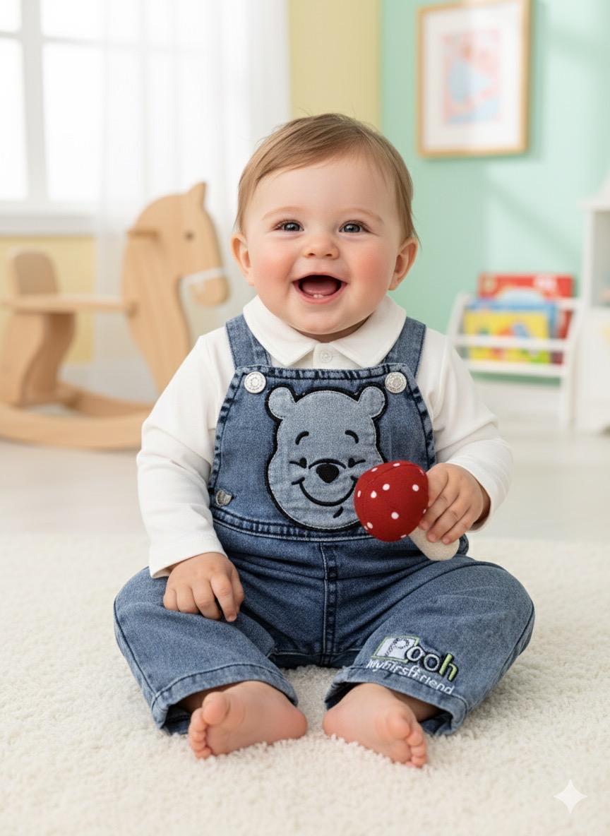 Bear  Detaylı Badili Kot Salopet Tulum