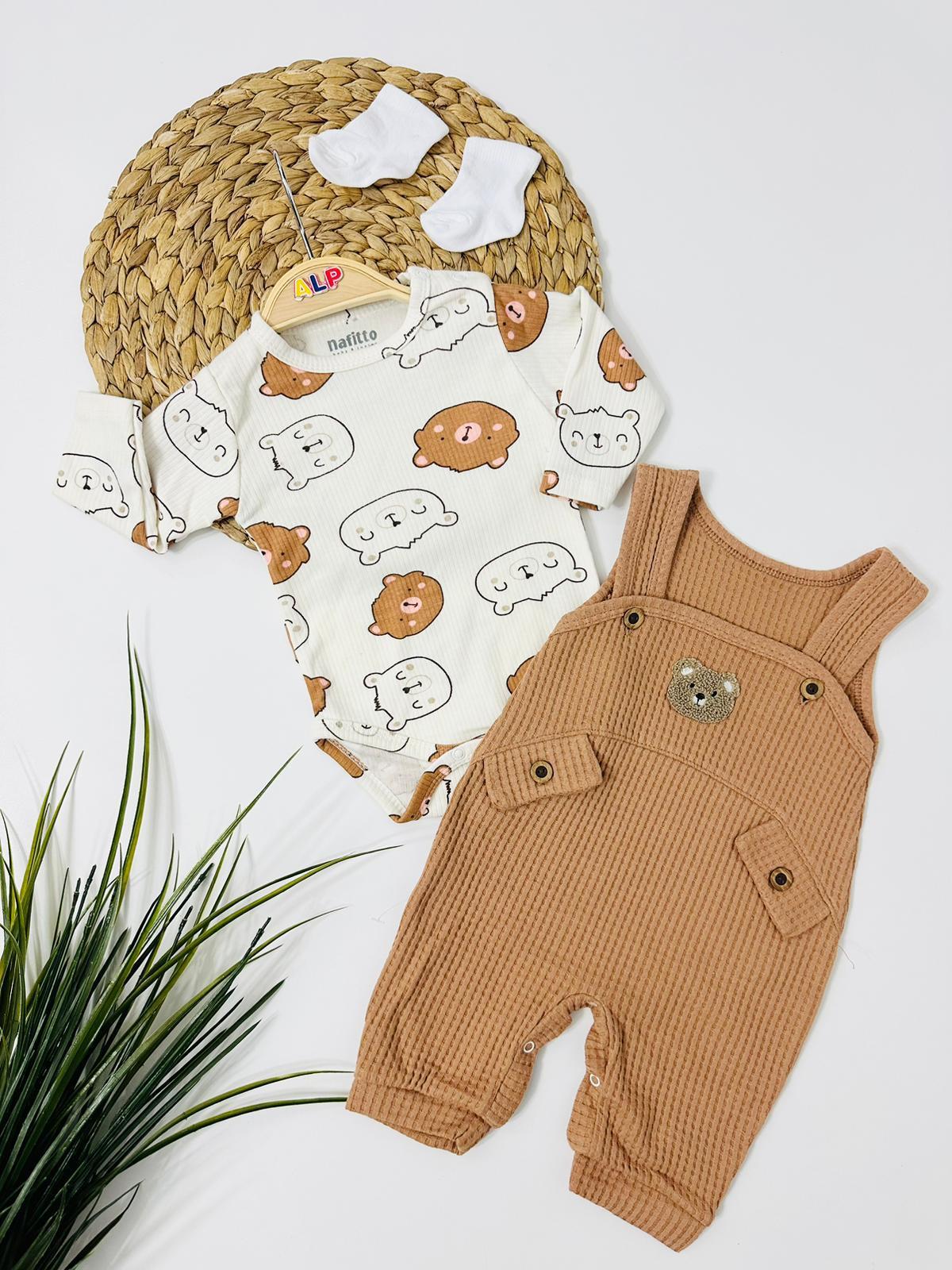Bear Kaşkorse 3lü Sallopet Set - Kahverengi