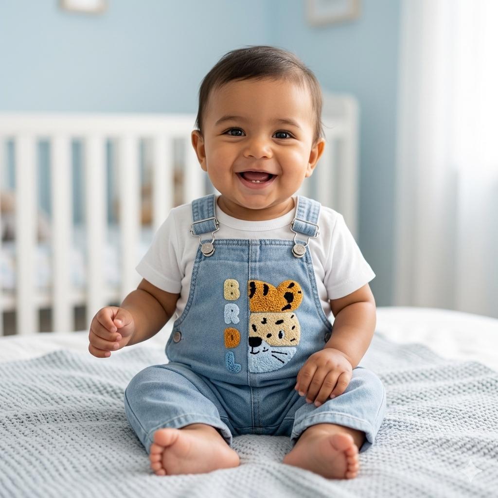Bear Kot Salopet & T-shirt Set - DENİM