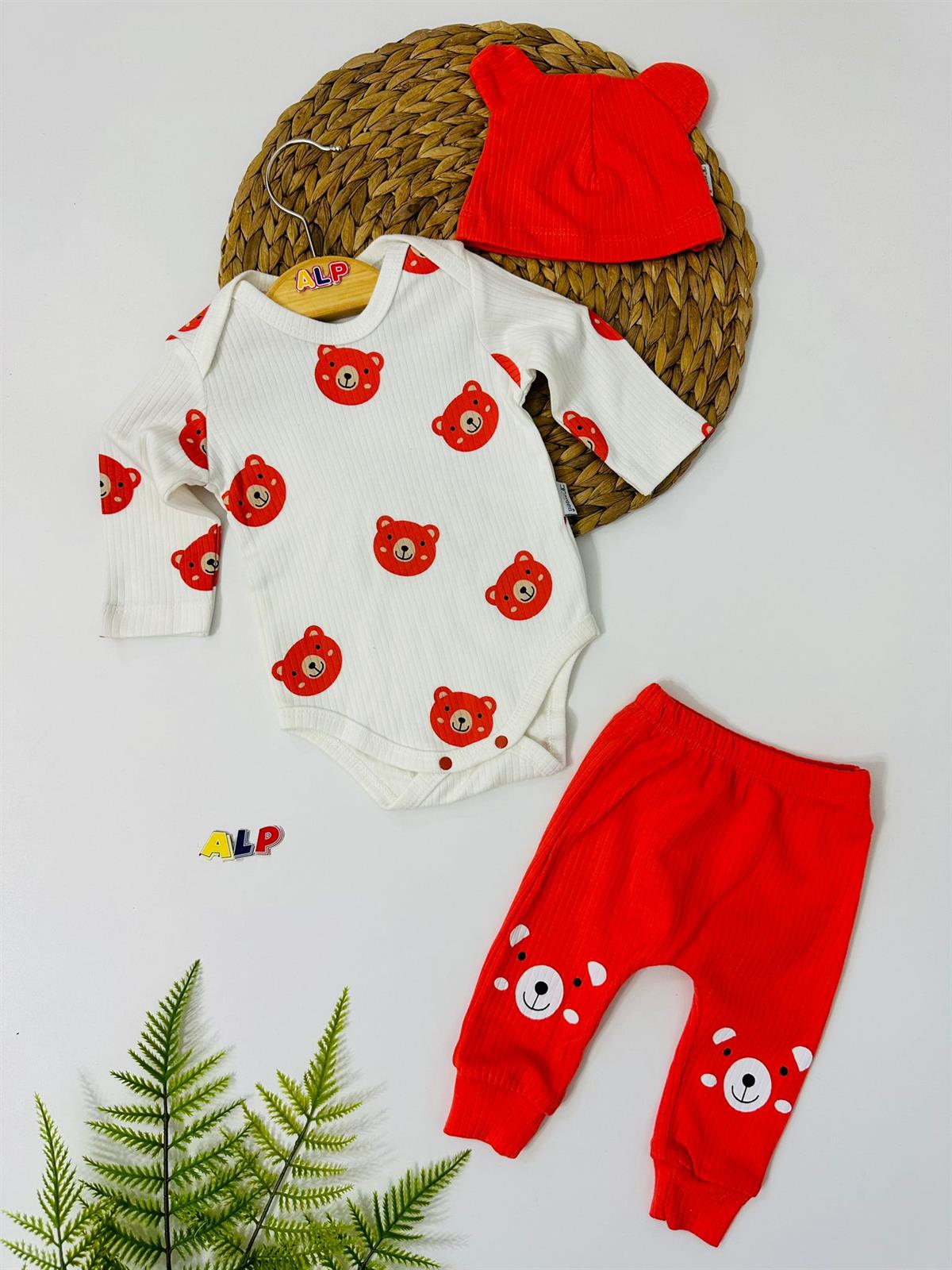 Bear şapkalı set turuncu