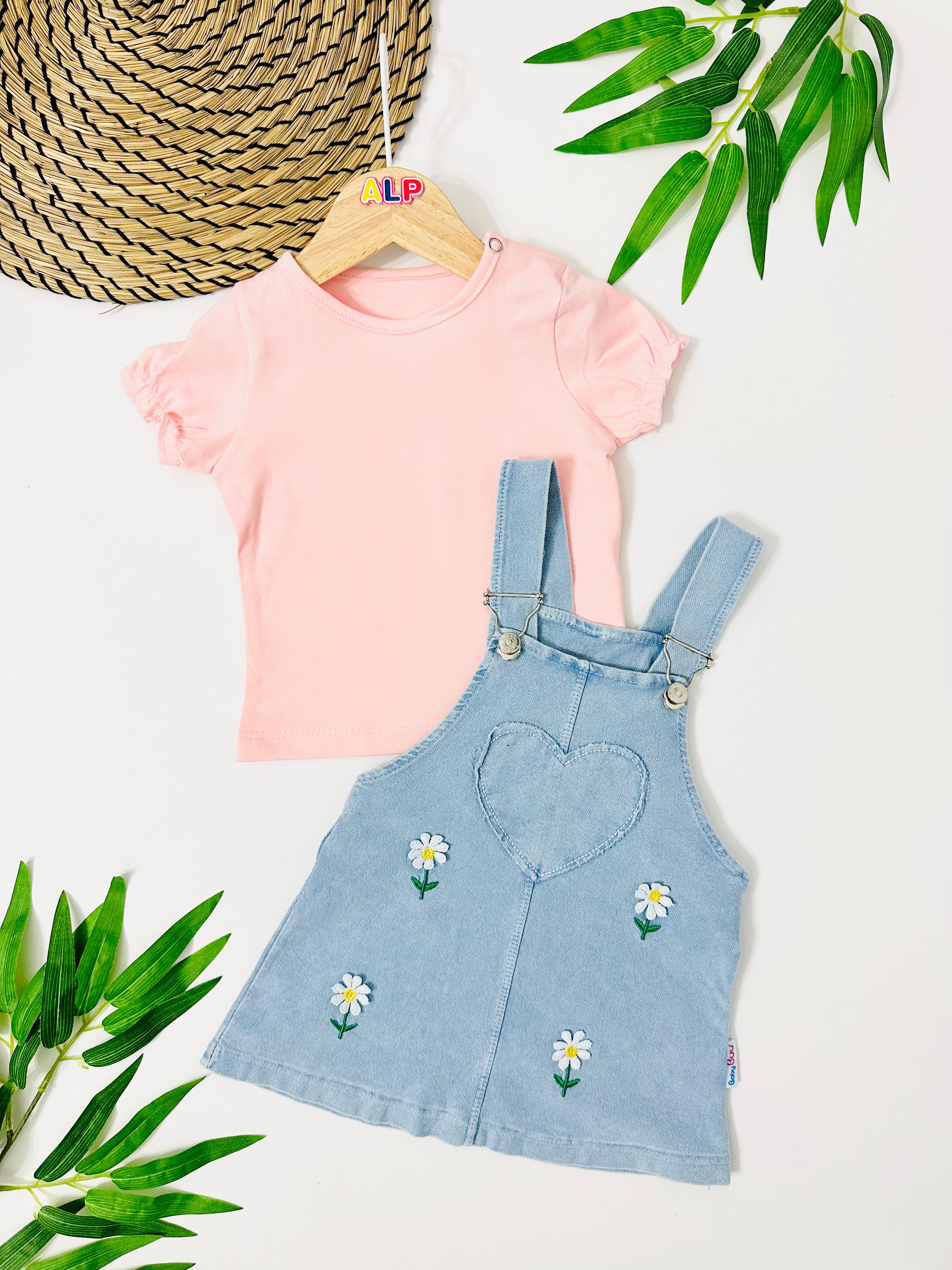 Belarus Papatya Örme Kot Salopet Takım - Somon 